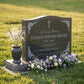 Single Christian Floral Granite Headstone with Vase