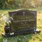 Single Christian Floral Granite Headstone with Vase