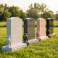 Single Christian Floral Granite Headstone with Vase
