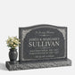 Wave Top Companion Floral Granite Headstone with Vase