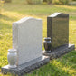 Wave Top Companion Floral Granite Headstone with Vase