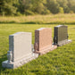 Wave Top Floral Companion Granite Upright Headstone with Vases