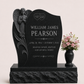 Praying Angel Upright Headstone with Granite Vase