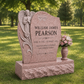 Praying Angel Upright Headstone with Granite Vase