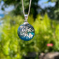 Blue Planet Glass Cremation Necklace for Ash Keeping