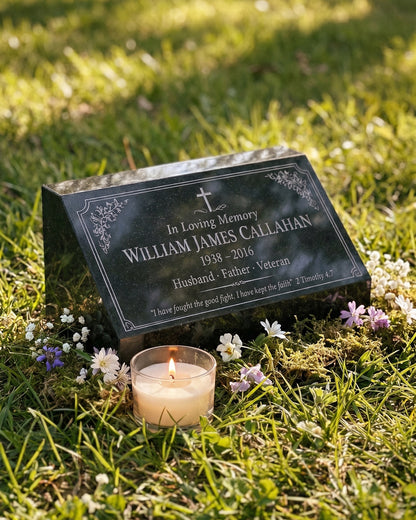 Christian Cross Granite Pillow Headstone