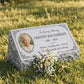 Women's Floral Portrait Granite Pillow Headstone