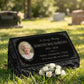 Women's Floral Portrait Granite Pillow Headstone