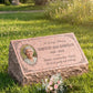 Women's Floral Portrait Granite Pillow Headstone