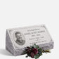 Men's Portrait Floral Granite Pillow Headstone