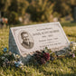 Men's Portrait Floral Granite Pillow Headstone