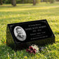 Men's Portrait Floral Granite Pillow Headstone