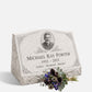 Wave Top Men's Portrait Floral Granite Slant Marker
