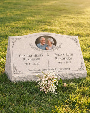 Floral Companion Granite Slant Marker