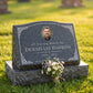 Men's Laurel Portrait Granite Slant Marker with Base