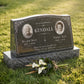 Floral Companion Granite Slant Marker with Base