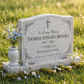 Single Christian Floral Granite Headstone with Vase