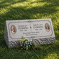 Floral Companion Granite Pillow Headstone