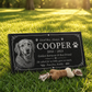 Pet Paw Print Granite Flat Grave Marker