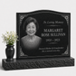Wave Top Single Portrait Granite Headstone with Vase