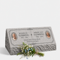 Floral Companion Granite Pillow Headstone