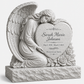 Guardian Angel Heart Granite Upright Headstone