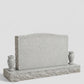 Wave Top Floral Companion Granite Upright Headstone with Vases