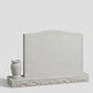 Wave Top Single Portrait Granite Headstone with Vase
